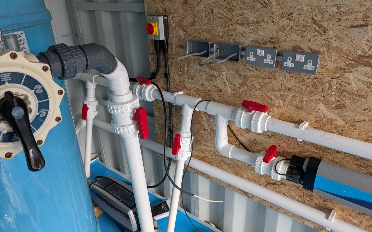 Isolator switch and double sockets installed in a plant room