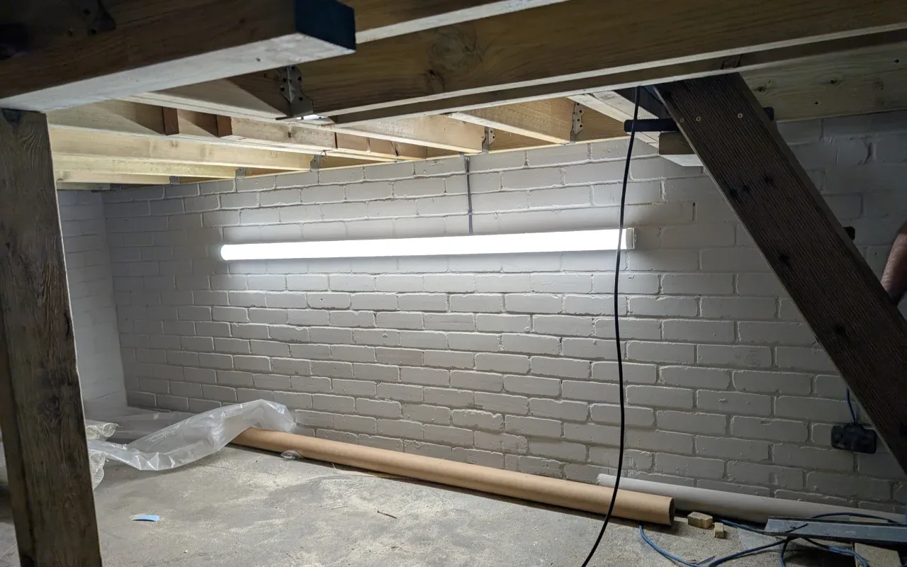 New LED batten light installed and switched on