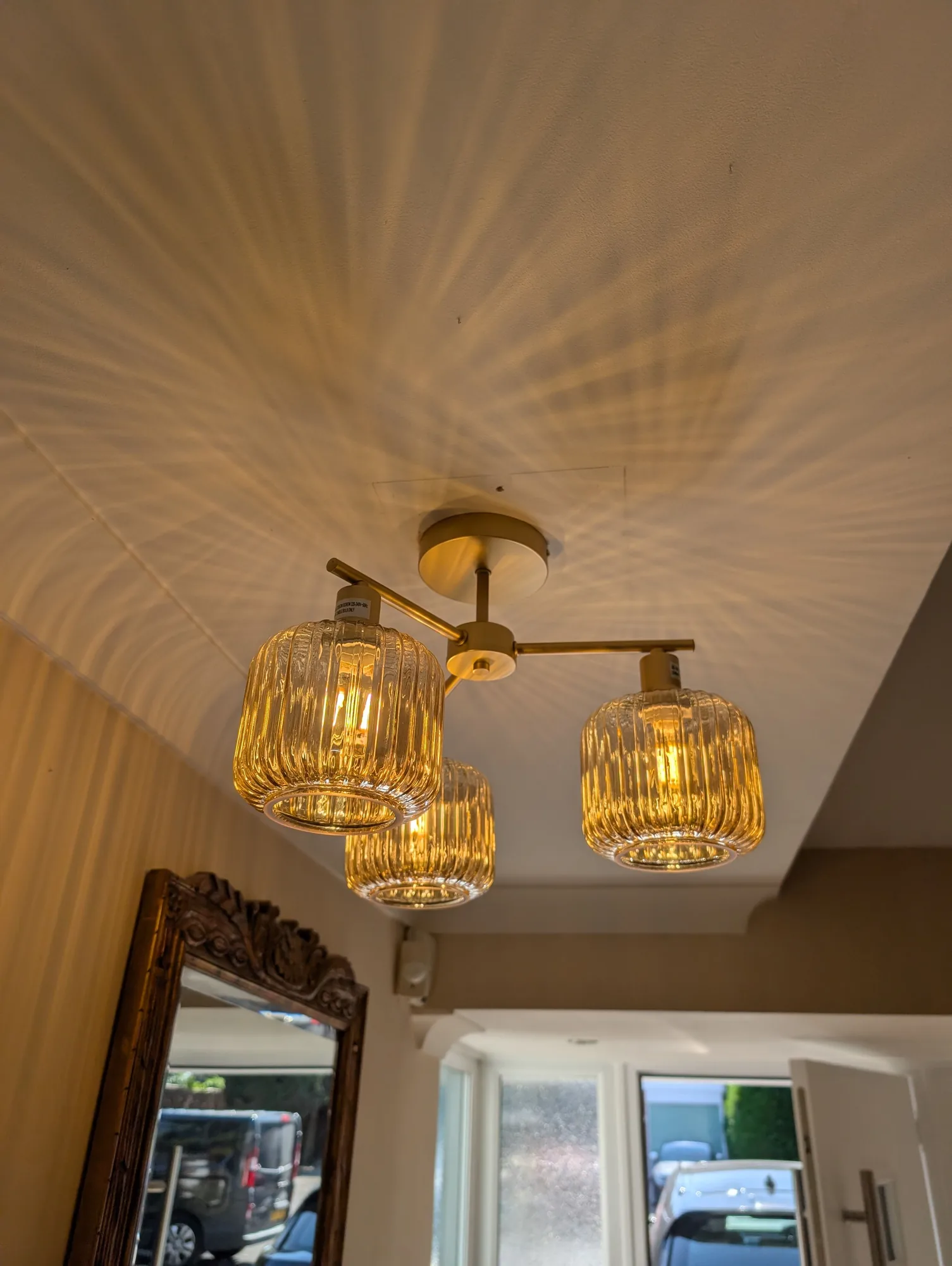 Brass ceiling light installed and working