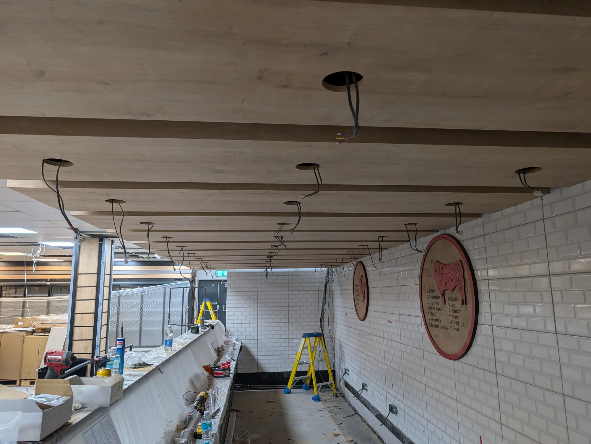 First-fix wiring for a commercial fit-out